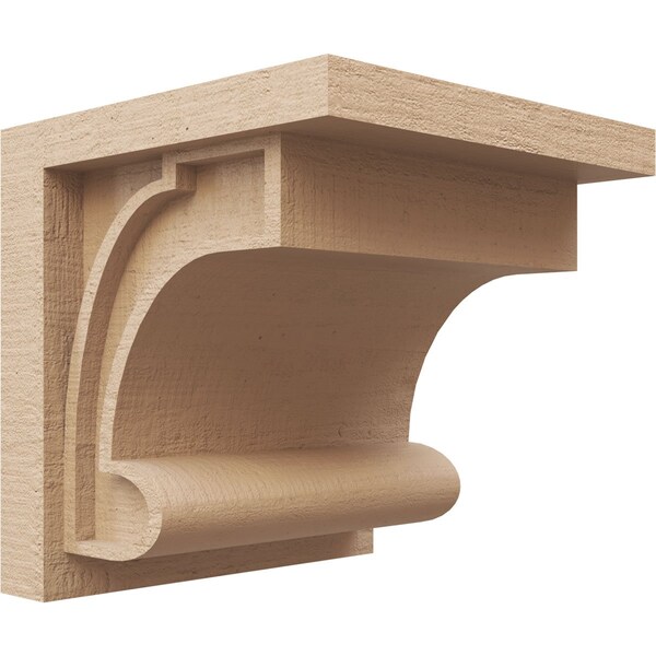 Ekena Millwork 10"W x 10"D x 10"H Wide Alma Rough Cedar Woodgrain TimberThane Corbel, Primed Tan CORUR10X10X10ALMRCPR - main